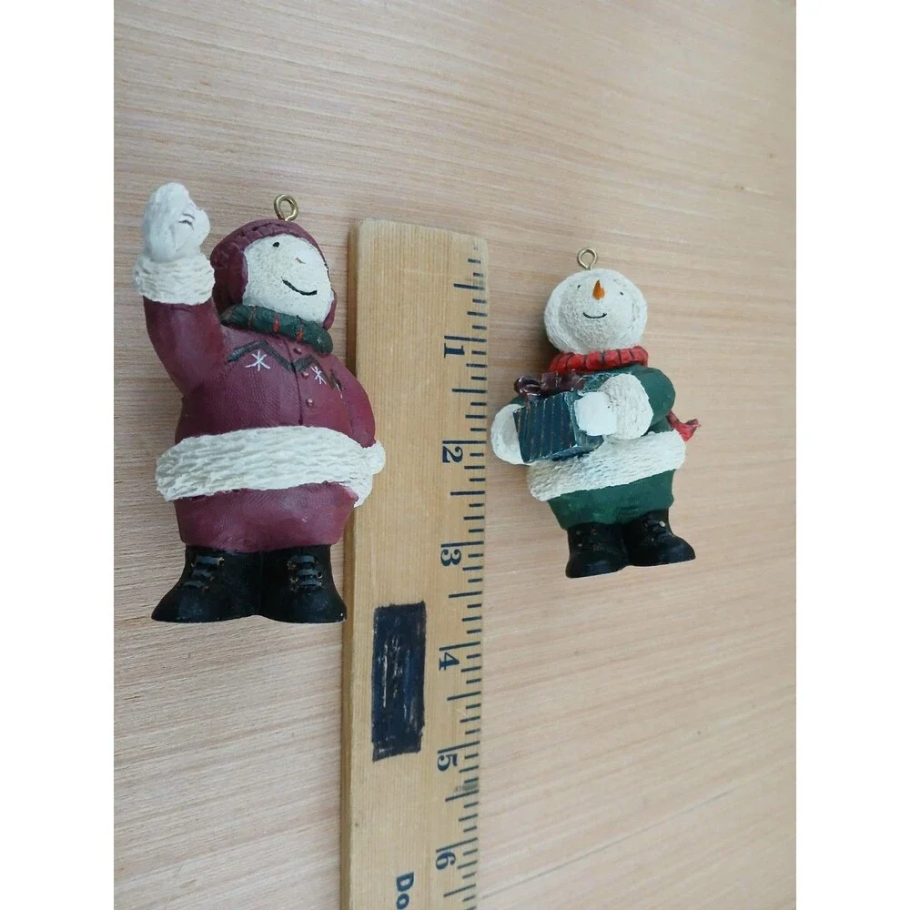 Snowmen Christmas Ornaments set of 2 Holiday Tree Decoration Cute